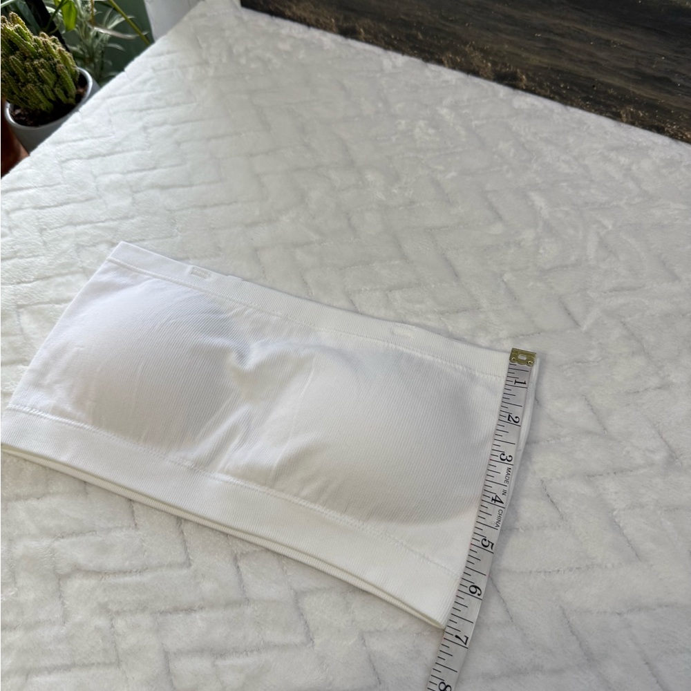 New $14 No Boundaries Walmart Bandeau Tube Bra Top Bralette Ribbed White L - Picture 8 of 8